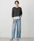 【洗える】BASIC STRETCH DENIM ワイド ストレート デニム