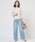 【洗える】BASIC STRETCH DENIM ワイド ストレート デニム