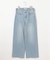 【洗える】BASIC STRETCH DENIM ワイド ストレート デニム