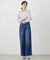 【洗える】BASIC STRETCH DENIM ワイド ストレート デニム
