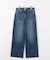 【洗える】BASIC STRETCH DENIM ワイド ストレート デニム