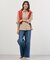 【洗える】BASIC STRETCH DENIM ワイド ストレート デニム
