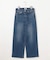 【洗える】BASIC STRETCH DENIM ワイド ストレート デニム
