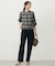 【WEB限定カラーあり・洗える】SOFT SHEER チェック キーネック ブラウス