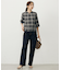 【WEB限定カラーあり・洗える】SOFT SHEER チェック キーネック ブラウス