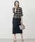 【WEB限定カラーあり・洗える】SOFT SHEER チェック キーネック ブラウス
