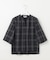 【WEB限定カラーあり・洗える】SOFT SHEER チェック キーネック ブラウス