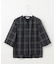 【WEB限定カラーあり・洗える】SOFT SHEER チェック キーネック ブラウス