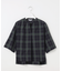 【WEB限定カラーあり・洗える】SOFT SHEER チェック キーネック ブラウス