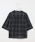 【WEB限定カラーあり・洗える】SOFT SHEER チェック キーネック ブラウス