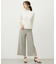 【洗える】Shineシャンブレーツイル クロップド パンツ