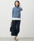 【洗える】Shineシャンブレーツイル クロップド パンツ