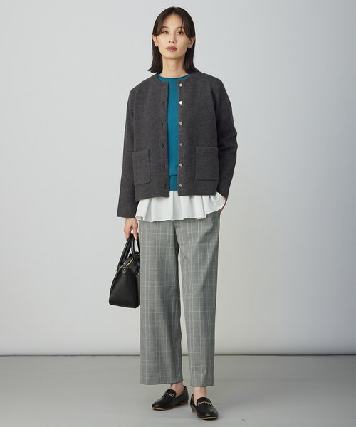032*新品 ジェイプレス レディース【洗える】BOUCLE ニット アウターM 洗える】BOUCLE ニット アウター|ジェイ・プレスの通販|&mall
