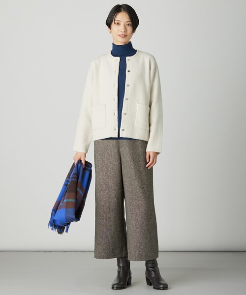 032*新品 ジェイプレス レディース【洗える】BOUCLE ニット アウターM 洗える】BOUCLE ニット アウター｜ジェイ・プレスの通販｜&mall