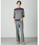 【洗える】シャンブレー2wayストレッチ ワイド ストレート パンツ