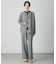 【洗える】シャンブレー2wayストレッチ ワイド ストレート パンツ