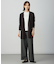 【洗える】シャンブレー2wayストレッチ ワイド ストレート パンツ