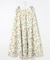 スパンボタニカル プリント ロング フレア スカート