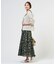 スパンボタニカル プリント ロング フレア スカート