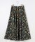 スパンボタニカル プリント ロング フレア スカート