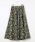 スパンボタニカル プリント ロング フレア スカート