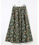 スパンボタニカル プリント ロング フレア スカート