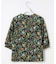 【一枚で着映え】スパンボタニカル プリント クルーネック ブラウス