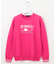 【WOMEN】【ウォッシャブル】ロゴインターシャ ポリエステルニット