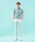 【MEN】【UVカット】草花柄プリントポロシャツ