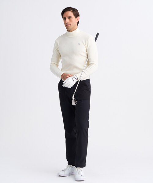 新品 23区 ゴルフ 吸湿発熱 モックネック ニット 定価17600円 白 LL 新品 23区 ゴルフ 吸湿発熱 モックネック ニット 定価17600円 白