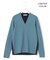 【洗える】 シンセティックフルニードル Vネックプルオーバー