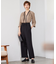 【UVケア・洗える】ウール2WAYストレッチ ワイドストレートパンツ
