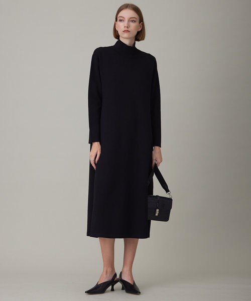 ウールブレンドスムース ハイネックワンピース｜アイシービーの通販
