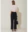 【洗える】ワッシャーツイル ワイドストレートパンツ