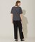【洗える】ワッシャーツイル ワイドストレートパンツ