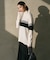 【CLASSY.1月号掲載・洗える】ソフトカシミヤミックス 配色ボーダーハイネックニット
