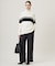 【CLASSY.1月号掲載・洗える】ソフトカシミヤミックス 配色ボーダーハイネックニット