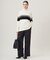 【CLASSY.1月号掲載・洗える】ソフトカシミヤミックス 配色ボーダーハイネックニット