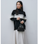 【CLASSY.1月号掲載・洗える】ソフトカシミヤミックス 配色ボーダーハイネックニット