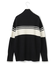 【CLASSY.1月号掲載・洗える】ソフトカシミヤミックス 配色ボーダーハイネックニット