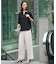 【人気のため新色追加・WEB限定・接触冷感・UVケア・速乾・洗える】BackSatinAmunzen 5分袖キーネックブラウス