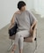 【UVケア・接触冷感・速乾・洗える】 FluidBackSatin  シアーコンビブラウス