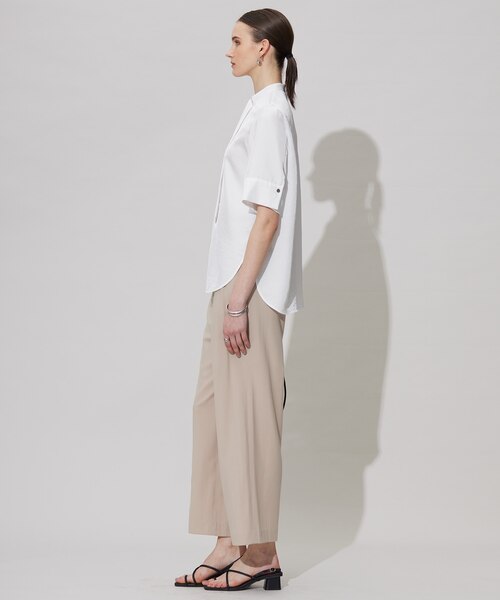 接触冷感・速乾・洗える】シルキーツイル デザインブラウス