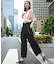 【接触冷感・UVカット・洗える】 T/Rドライリネン ワイドストレートパンツ