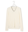 【新色追加】 エクストラファインメリノリブ Vネックプルオーバー