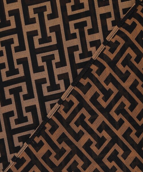 30th ANNIVERSARY】 モノグラムプリントシフォン バンドカラーブラウス