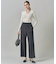 【洗える】ウールワッシャーツイル ワイドストレートパンツ