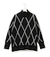 ソフトカシミヤミックス ダイヤ柄ハイネックニット