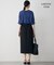 【新色追加・WEB限定】BackSatinAmunzen 5分袖キーネックブラウス