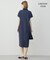 【WEB限定】FluidBackSatin ニット衿シャツワンピース